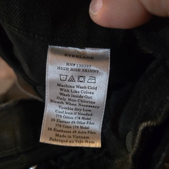 Everlane jeans womens size 29 black the authentic high rise stretch ankle skinny - Picture 5 of 8